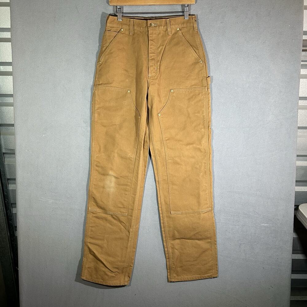 Vintage Carhartt B01 BRN Double Knee Workwear Pants Size 30x34 USA Made